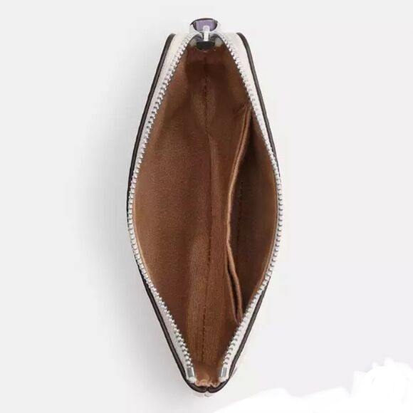 Limited Corner Zip Wristlet Signature Canvas Blueberry Print Bag Purse Wallet - Picture 8 of 9